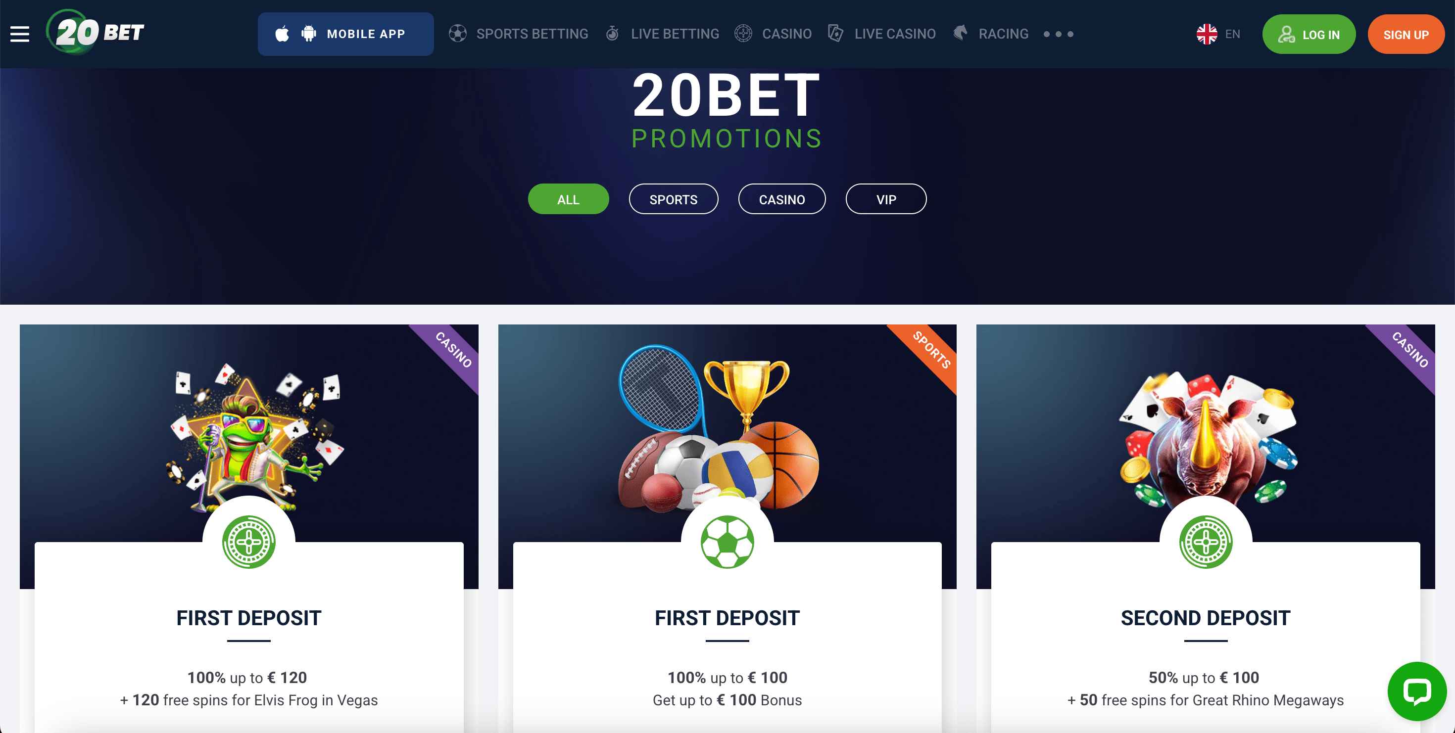 20bet promotions