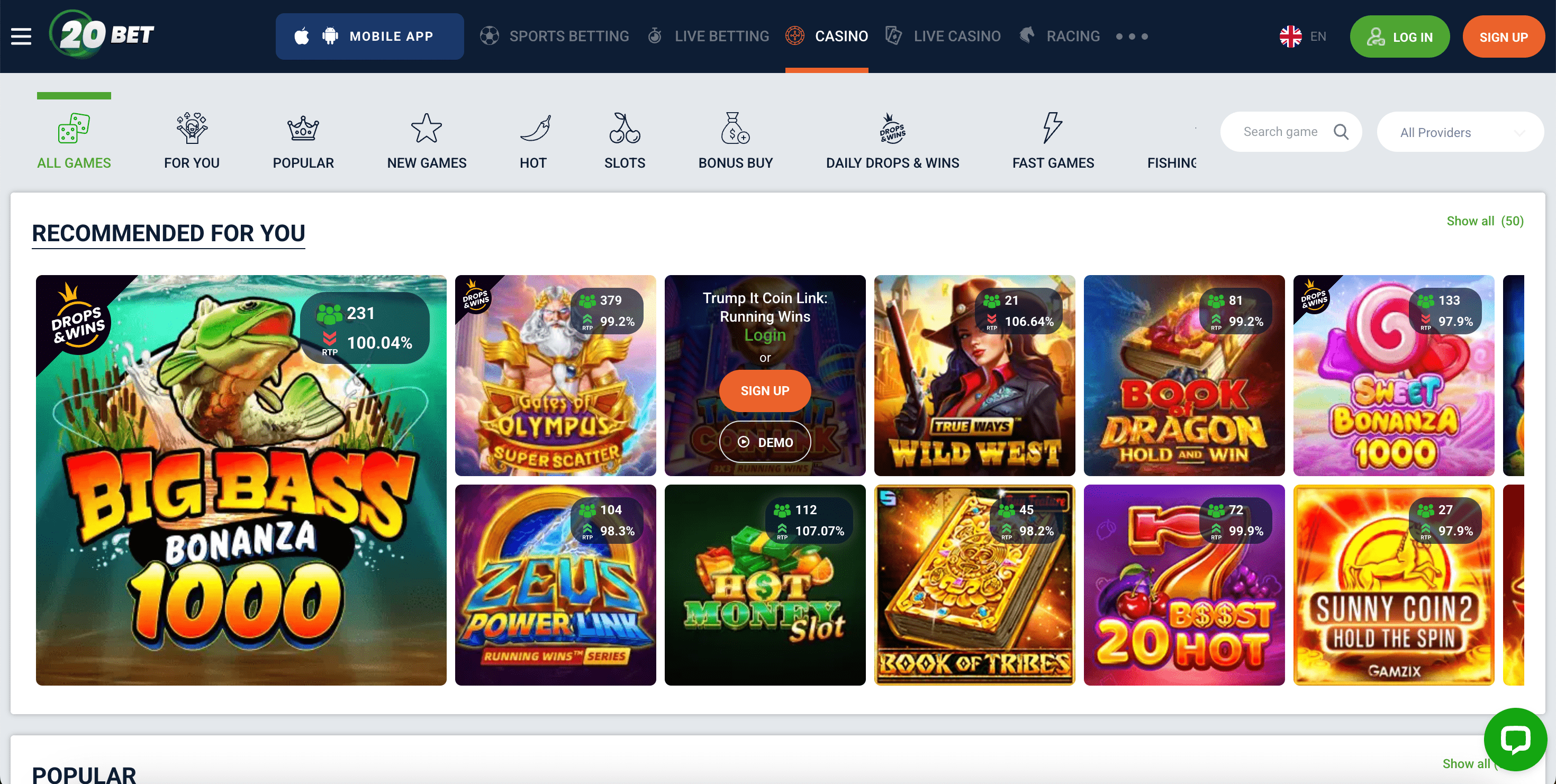 20bet games