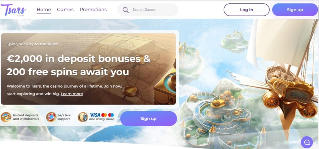 tsars casino UI