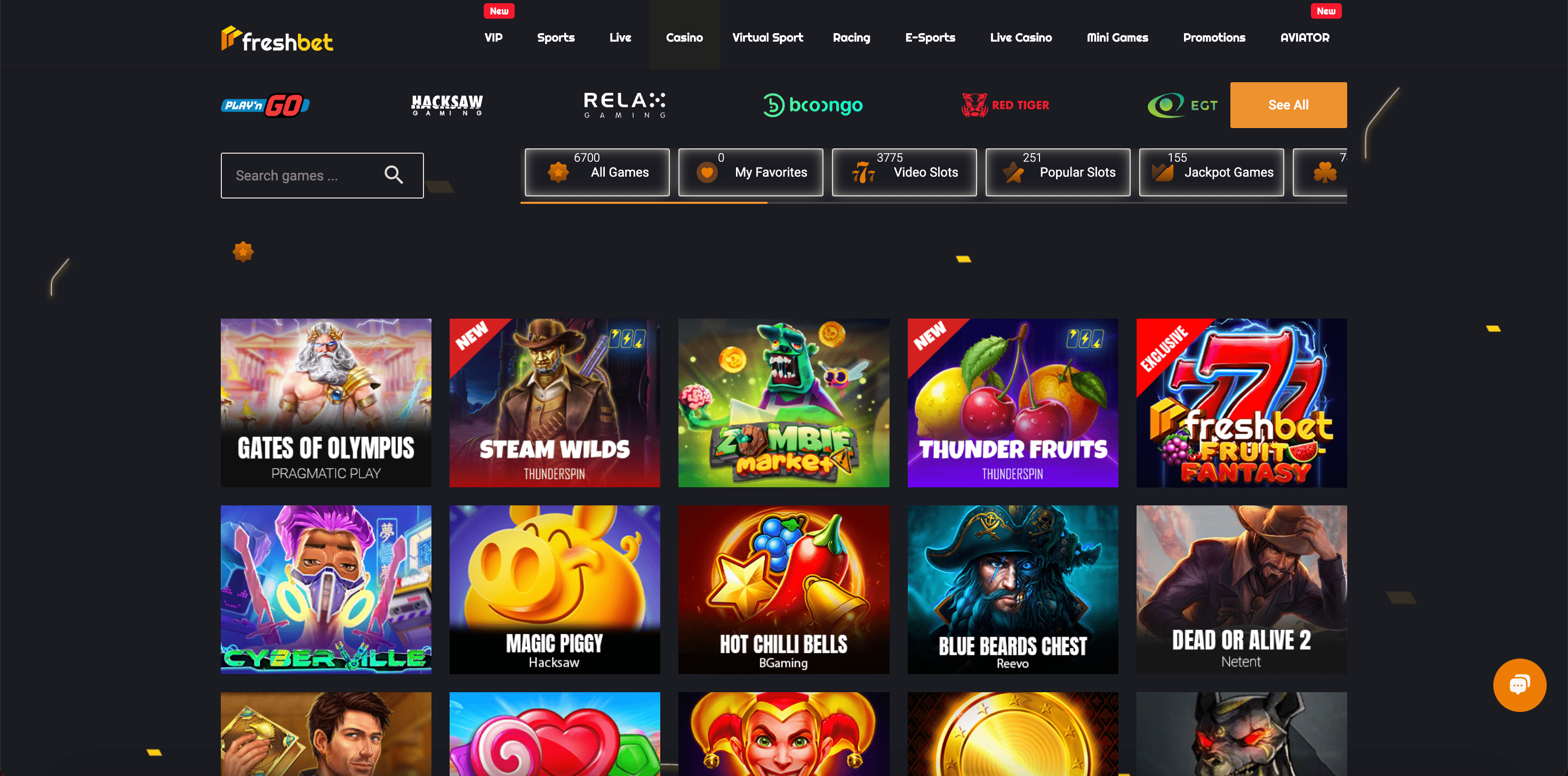 freshbet games
