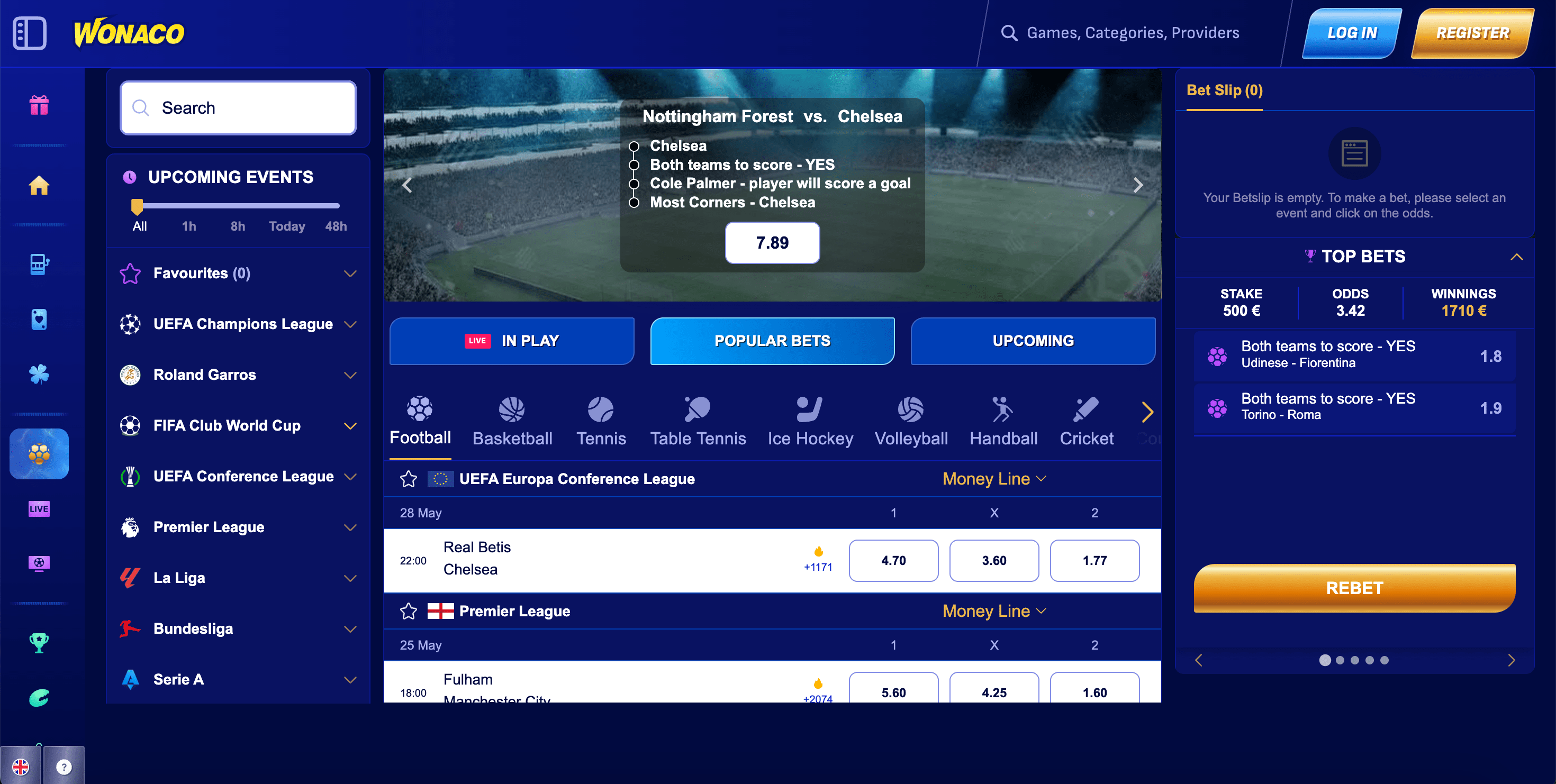 wonaco betting
