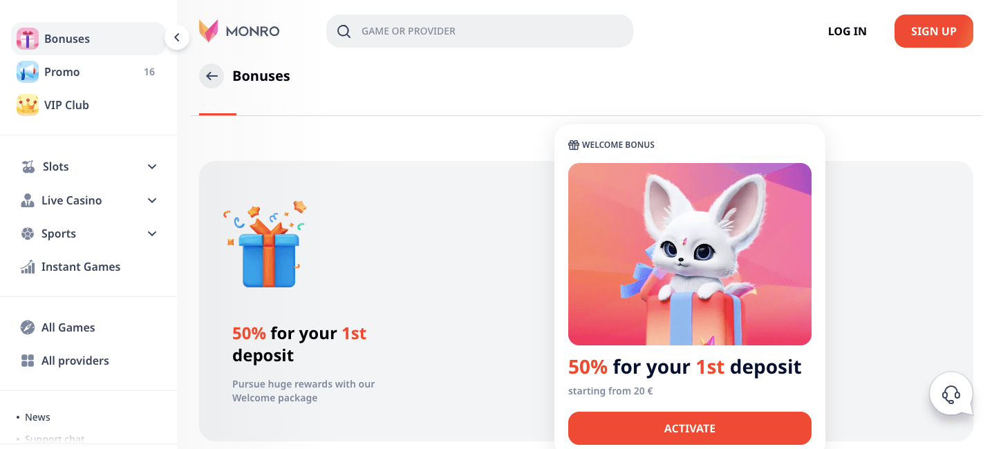 monro bonuses